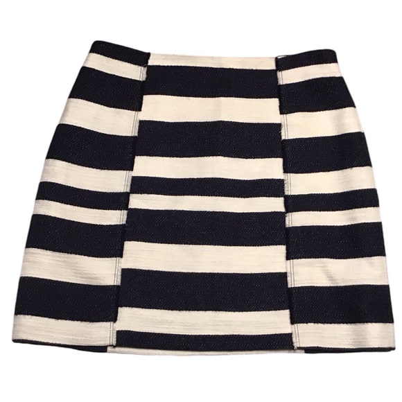 Loft Womens Tweed Skirt Size 6 Woven Knit Knee Length Midi Straight Stripes Twee - Picture 5 of 13